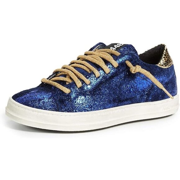 P448 Women's John Italian Leather & Velvet Roy Sneaker - Picture 1 of 12